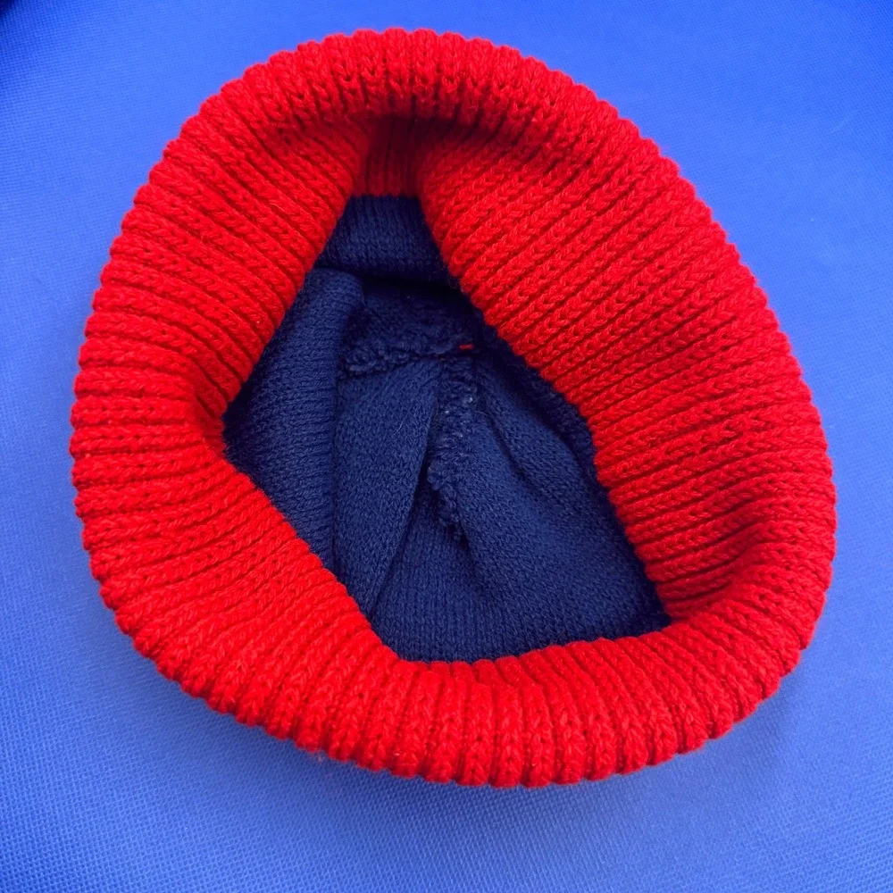 Vintage Buffalo Bills NFL Beanie Knit Hat Striped Ribbed 90s Mafia New York Game